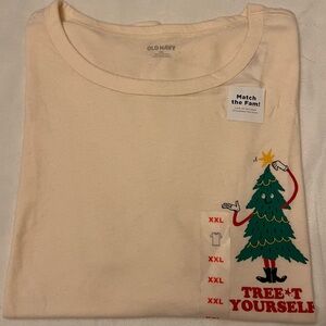 NWT XXL Old Navy Cream Holiday Tee